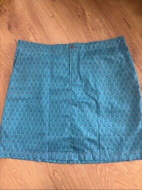 Teal Printed A-Line Women's Skort